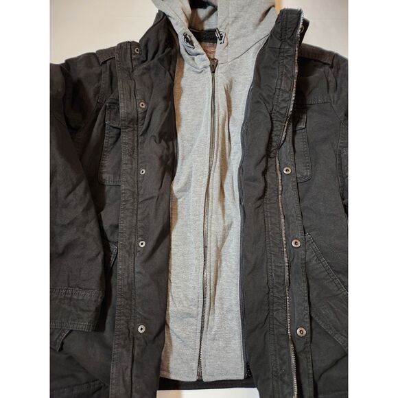 Levi's Washed Cotton Hooded Military Jacket – Men's Size 2XL Black - Picture 4 of 8